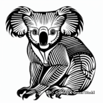 Koala in Aboriginal Art Style Coloring Pages 1