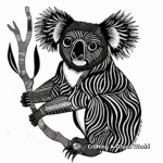 Koala in Aboriginal Art Style Coloring Pages 2
