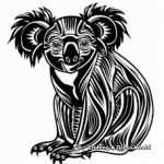 Koala in Aboriginal Art Style Coloring Pages 3