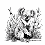 Koala in the Wild: Australian Outback Scene Coloring Pages 3
