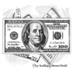Large Print Hundred Dollar Bill Coloring Pages 1