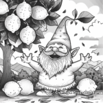 Laughing Gnome Under a Lemon Tree Coloring Pages 2