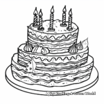 Layered Birthday Cake Coloring Pages 1