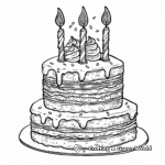 Layered Birthday Cake Coloring Pages 2