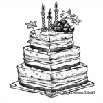 Layered Birthday Cake Coloring Pages 3