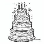 Layered Birthday Cake Coloring Pages 4