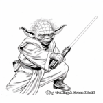 Legendary Green Yoda Lightsaber Coloring Pages 1
