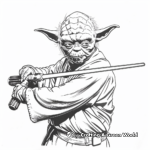 Legendary Green Yoda Lightsaber Coloring Pages 2