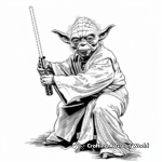 Legendary Green Yoda Lightsaber Coloring Pages 3