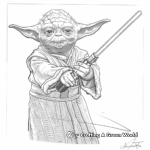 Legendary Green Yoda Lightsaber Coloring Pages 4