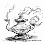 Legendary Magic Genie Lamp Coloring Pages 3
