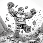 Lego Hulk Battle Scene Coloring Pages 2