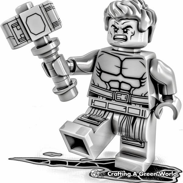 Lego Hulk in Action Coloring Pages 1