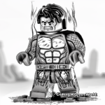 Lego Hulk in different emotions Coloring Pages 1