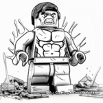 Lego Hulk in different emotions Coloring Pages 3