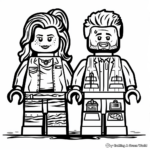 Lego Jurassic World Characters: Owen and Claire Coloring Pages 1