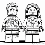 Lego Jurassic World Characters: Owen and Claire Coloring Pages 2