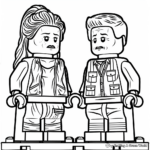 Lego Jurassic World Characters: Owen and Claire Coloring Pages 4