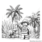 Lego Jurassic World: Jungle-Scene Coloring Pages 2