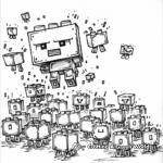 Lego Minecraft Animal Coloring Pages: Cows, Pigs, Chickens,Sheep 1