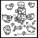Lego Minecraft Animal Coloring Pages: Cows, Pigs, Chickens,Sheep 2