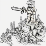Lego Minecraft Sword Coloring Pages for Adventure Seekers 1
