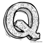 Letter Q in Different Font Styles Coloring Pages 2