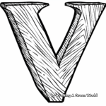 Letter V with Big and Small Case Coloring Page 1