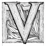 Letter V with Big and Small Case Coloring Page 4