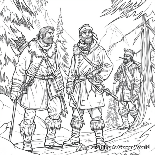 Lewis and Clark Exploring the Wilderness Coloring Pages 1