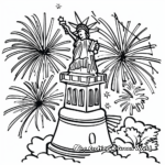Liberty Bell with Fireworks Coloring Pages 3