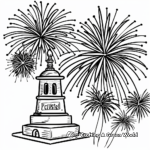 Liberty Bell with Fireworks Coloring Pages 4