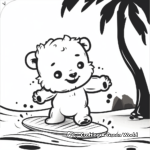 Lively Beach-Days Kawaii Bear Coloring Pages 1