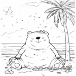 Lively Beach-Days Kawaii Bear Coloring Pages 4
