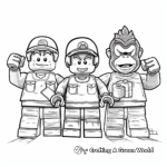 Lively Lego Donkey Kong Coloring Pages for Kids 4