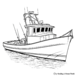Barco de pesca de langosta Páginas para colorear 2
