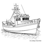 Barco de pesca de langosta Páginas para colorear 3