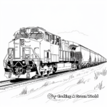 Long Distance Freight Train Coloring Pages 1