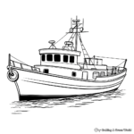 Barco de pesca palangrero: Páginas detalladas para colorear 1