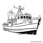 Barco de pesca palangrero: Páginas detalladas para colorear 2