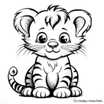 Lovely Baby Tiger Cub Coloring Pages 1