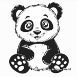 Lovely Kawaii Panda Bear Coloring Pages 1