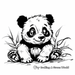 Lovely Kawaii Panda Bear Coloring Pages 3
