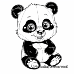 Lovely Kawaii Panda Bear Coloring Pages 4