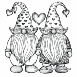 Lovely Valentine Gnome Couple Coloring Pages 1