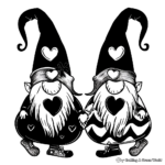 Lovely Valentine Gnome Couple Coloring Pages 2