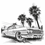 Lowrider Scene: Street Party Coloring Pages 1