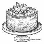 Lush Red Velvet Cake Coloring Page for Adults 1