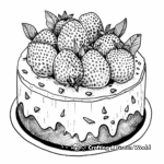 Lush Red Velvet Cake Coloring Page for Adults 2