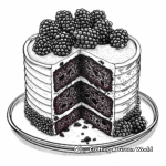 Lush Red Velvet Cake Coloring Page for Adults 3